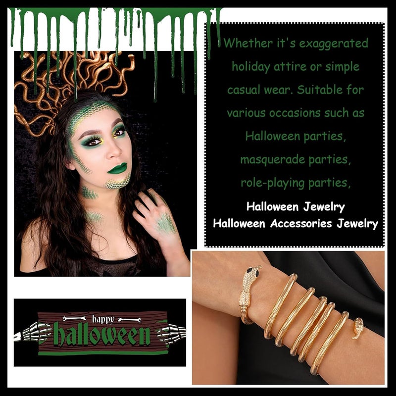 72ore Bendable Bracelet Flexible Bendable Necklace for Women Snake Bracelets Gifts Adjustable Halloween Jewelry - Image 3